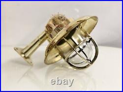 Alley Patio Wall Art Deco Brass Wiska Old Lamp Fixture with Copper Shade