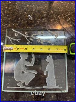 American Art Deco Acid Etched Panel Lamp. Circa 1920-30