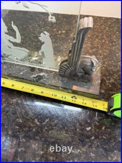 American Art Deco Acid Etched Panel Lamp. Circa 1920-30