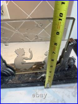 American Art Deco Acid Etched Panel Lamp. Circa 1920-30