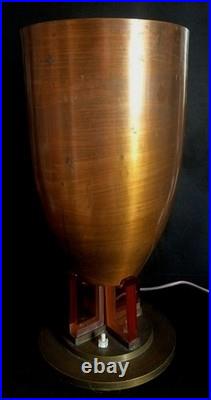 American Art Deco Machine Age Bronze Torchiere Uplight Lamp C. 1935