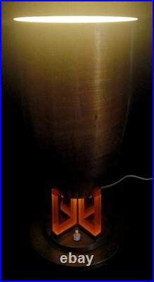 American Art Deco Machine Age Bronze Torchiere Uplight Lamp C. 1935