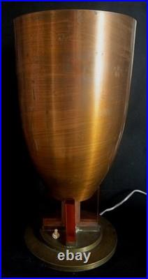 American Art Deco Machine Age Bronze Torchiere Uplight Lamp C. 1935