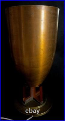 American Art Deco Machine Age Bronze Torchiere Uplight Lamp C. 1935
