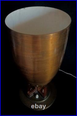 American Art Deco Machine Age Bronze Torchiere Uplight Lamp C. 1935