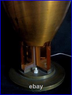 American Art Deco Machine Age Bronze Torchiere Uplight Lamp C. 1935