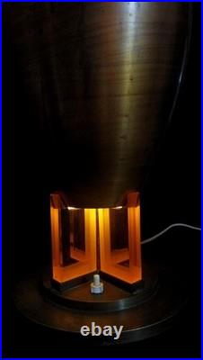 American Art Deco Machine Age Bronze Torchiere Uplight Lamp C. 1935