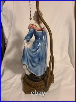 American Goldscheider USA Art Deco Pottery Lady Dancer Figurine Lamp