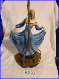 American Goldscheider USA Art Deco Pottery Lady Dancer Figurine Lamp