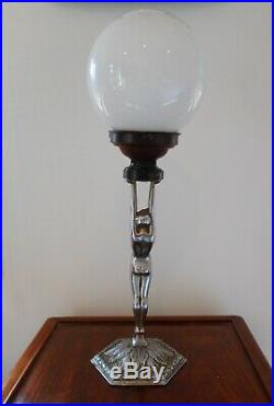 An Original Art Deco Chrome Diana Lamp