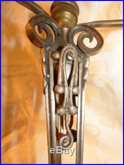 Ancien Beau Piéd de Lampe en Bronze Nickelé Epoque Art Déco