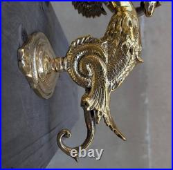 Angel Mermaid Wall Lamp Brass & Glass Globe Art Deco Ocean Mermaid Sconce