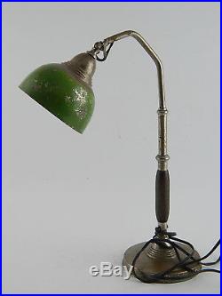 Antica Rara Lampada Tavolo Ministeriale Art Deco Antique Industrial Table Lamp