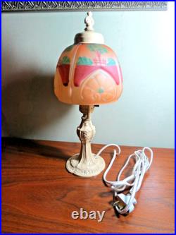 Antiique Reverse Painted Art Deco Petite Lamp