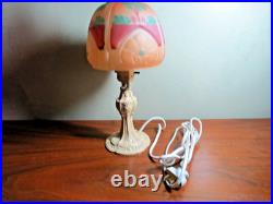 Antiique Reverse Painted Art Deco Petite Lamp