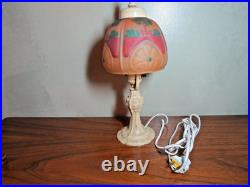 Antiique Reverse Painted Art Deco Petite Lamp