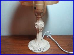 Antiique Reverse Painted Art Deco Petite Lamp Antiique Reverse Painted Art Deco Petite Lamp