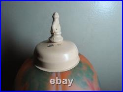 Antiique Reverse Painted Art Deco Petite Lamp