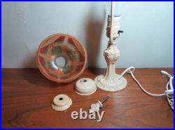 Antiique Reverse Painted Art Deco Petite Lamp