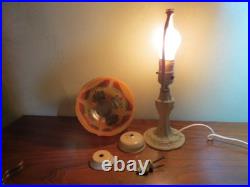 Antiique Reverse Painted Art Deco Petite Lamp