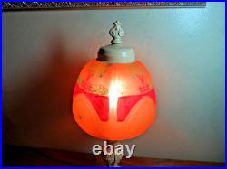 Antiique Reverse Painted Art Deco Petite Lamp Antiique Reverse Painted Art Deco Petite Lamp