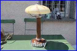 Antike Art Deco Lampe Schreibtisch Lampe Holz Metall 30er Jahre