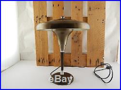 Antiquariato Autentica Art Deco Lampada Tavolo Fungo Table Lamp Metallo Ottonato