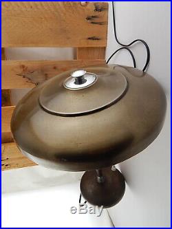 Antiquariato Autentica Art Deco Lampada Tavolo Fungo Table Lamp Metallo Ottonato
