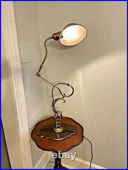 Antique 1920 Faries Brass Dental Adjustable Wall Mt. Fixture, Lamp