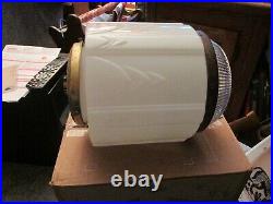 Antique 1920's Hanging Art Deco Milk Glass Skyscraper Ceiling Lamp Light Fixture