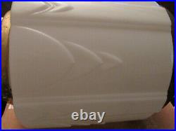 Antique 1920's Hanging Art Deco Milk Glass Skyscraper Ceiling Lamp Light Fixture