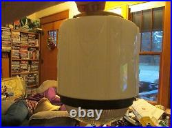 Antique 1920's Hanging Art Deco Milk Glass Skyscraper Ceiling Lamp Light Fixture