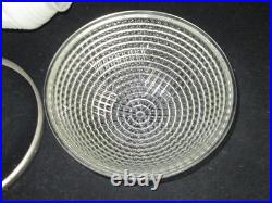 Antique 1920s 15 Art Deco Milk Glass Skyscraper Chevron Ceiling Fixture Light