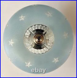 Antique 1920s-1930s Art Deco Nouveau Federal Stars Blue Ceiling Light Fixture