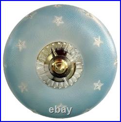 Antique 1920s-1930s Art Deco Nouveau Federal Stars Blue Ceiling Light Fixture