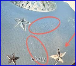 Antique 1920s-1930s Art Deco Nouveau Federal Stars Blue Ceiling Light Fixture