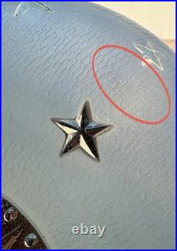 Antique 1920s-1930s Art Deco Nouveau Federal Stars Blue Ceiling Light Fixture