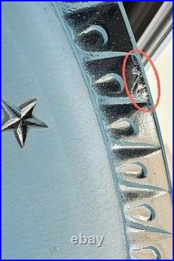 Antique 1920s-1930s Art Deco Nouveau Federal Stars Blue Ceiling Light Fixture