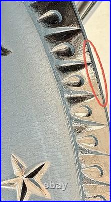 Antique 1920s-1930s Art Deco Nouveau Federal Stars Blue Ceiling Light Fixture