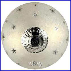 Antique 1920s-1930s Art Deco Nouveau Federal Stars White Ceiling Light Fixture