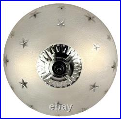 Antique 1920s-1930s Art Deco Nouveau Federal Stars White Ceiling Light Fixture