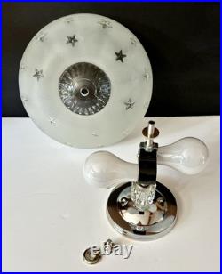 Antique 1920s-1930s Art Deco Nouveau Federal Stars White Ceiling Light Fixture