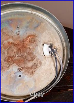 Antique 1920s 1930s Art Deco White & Chrome Gatsby Machine Age Ceiling light Vtg