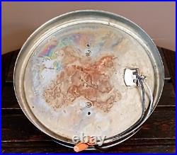 Antique 1920s 1930s Art Deco White & Chrome Gatsby Machine Age Ceiling light Vtg