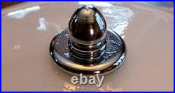 Antique 1920s 1930s Art Deco White & Chrome Gatsby Machine Age Ceiling light Vtg