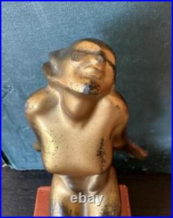 Antique 1920s Art Deco Frankart gold plated brass lady lamp salvage (as is)