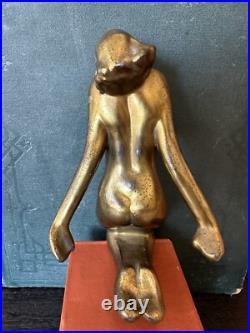 Antique 1920s Art Deco Frankart gold plated brass lady lamp salvage (as is)