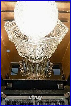 Antique 1920s Art Deco Victorian Cast Iron LARGE Table lamp Light Theater Gatsby