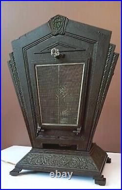 Antique 1920s Art Deco Victorian Cast Iron LARGE Table lamp Light Theater Gatsby