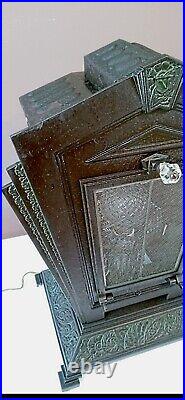 Antique 1920s Art Deco Victorian Cast Iron LARGE Table lamp Light Theater Gatsby
